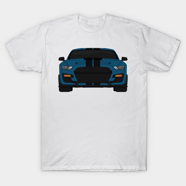 Shelby GT500 2020 Performance-Blue + Black Stripes T-Shirt by VENZ0LIC